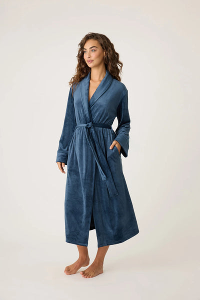 PJ Salvage Velvety Velour Robe Navy