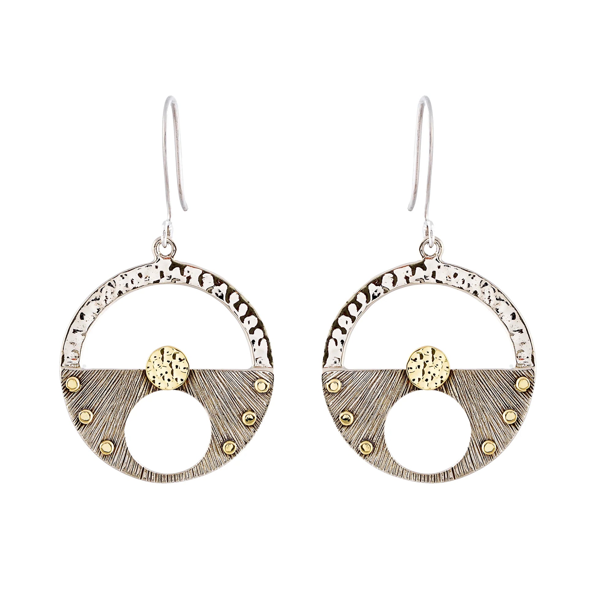 Ritual Round  Disc Hook Earrings