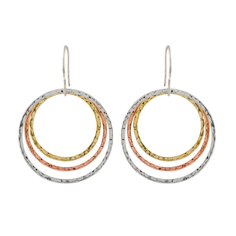 Ritual Mixed Metal Triple Hoops Medium Earrings