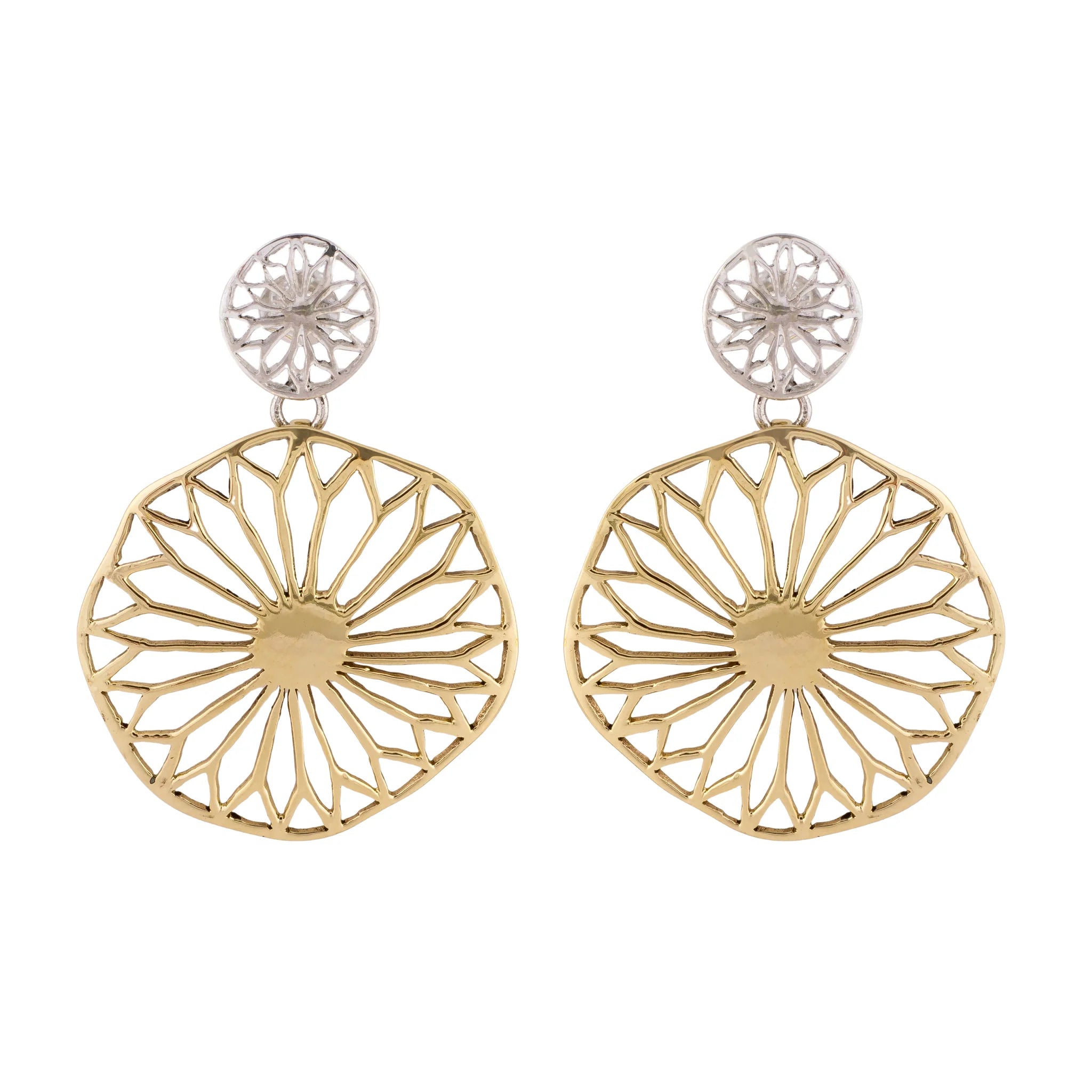 Ritual Brass Flowered Post Earrings