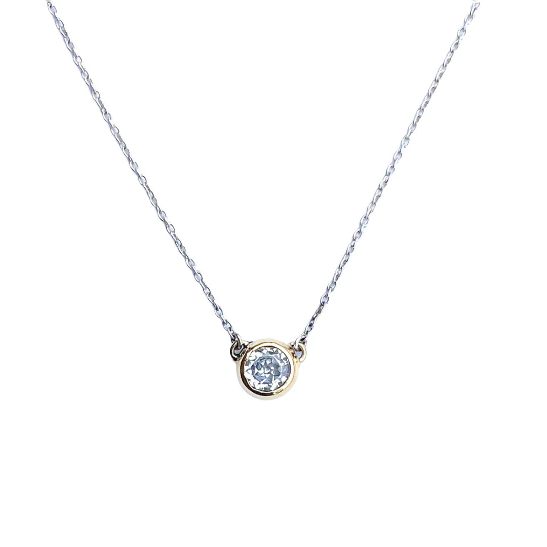 Ritual Sterling Silver Chain Necklace with Round Zirconia