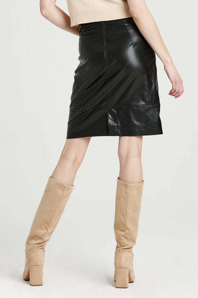 Another Love Venus Zip Skirt Black Vegan Leather