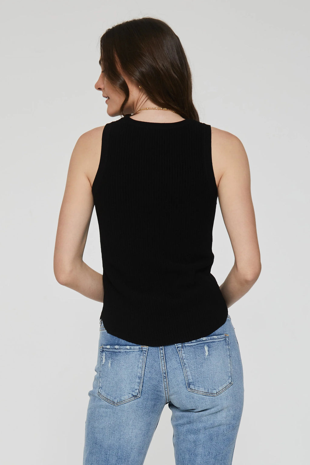 Another Love Cora Sleeveless Rib Top Black