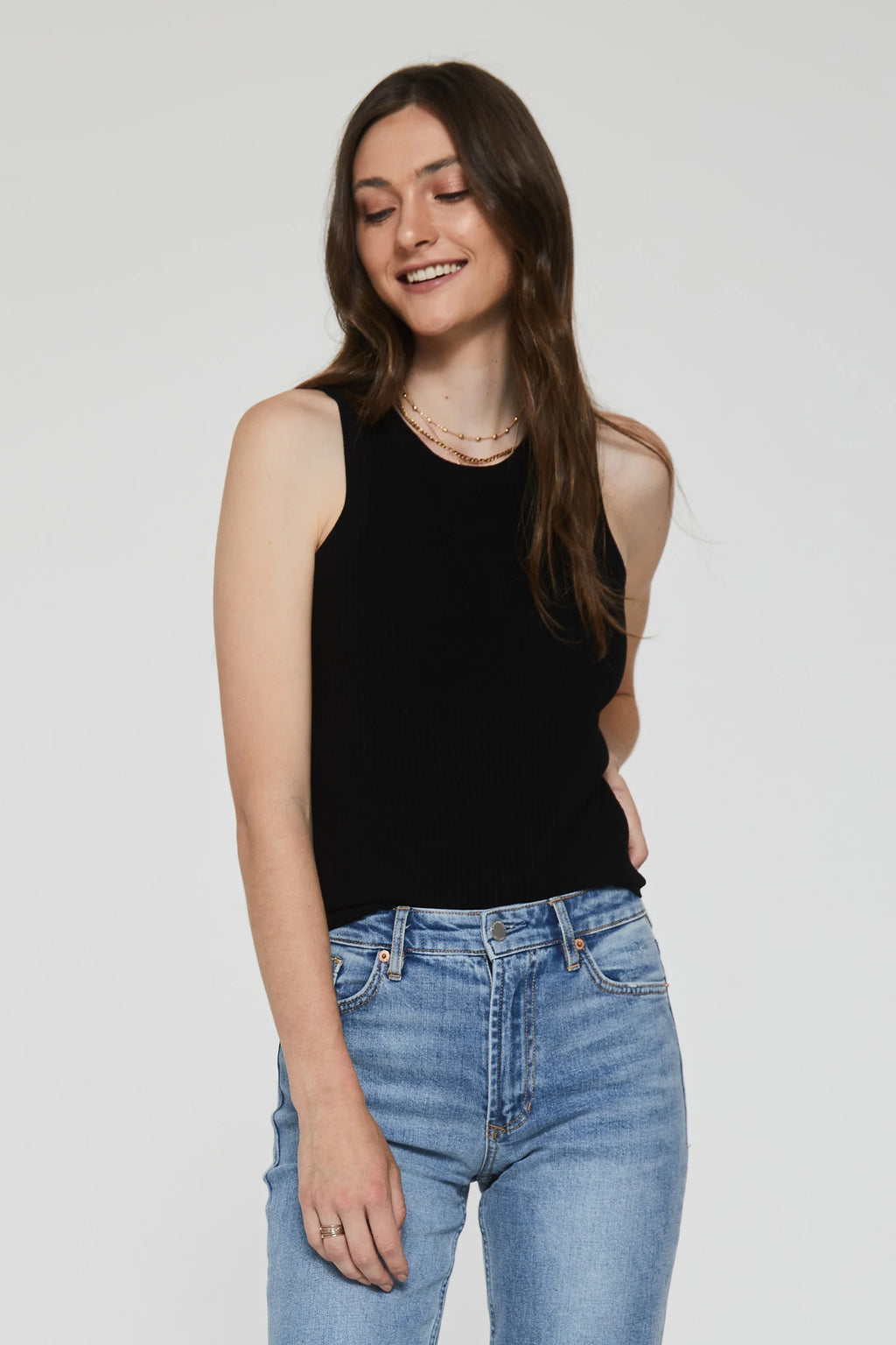 Another Love Cora Sleeveless Rib Top Black