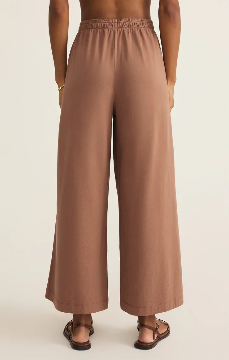 Z Supply V Neck Top/Flare Pant Teakwood Set