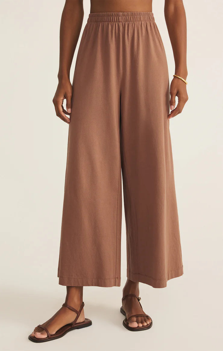 Z Supply V Neck Top/Flare Pant Teakwood Set