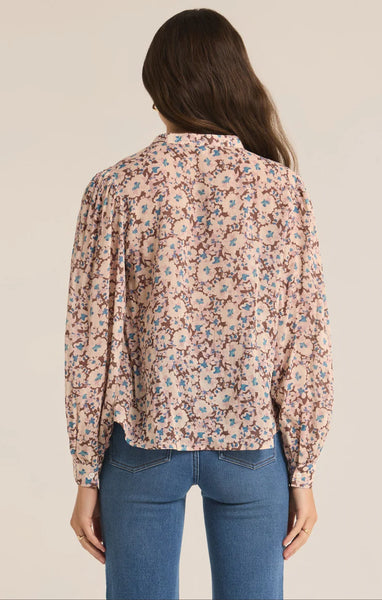 Z Supply Esme La Paz Floral Blouse Latte