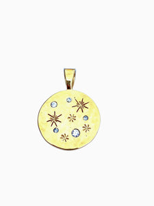 Ritual Brass Galaxy Pendant W/Stars