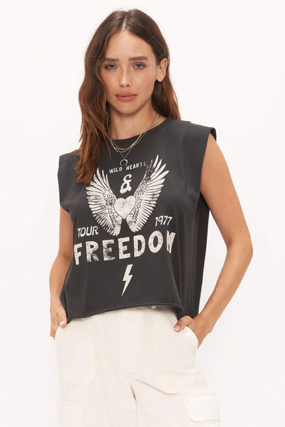 Project Social T Freedom Muscle Tank, Washed Black