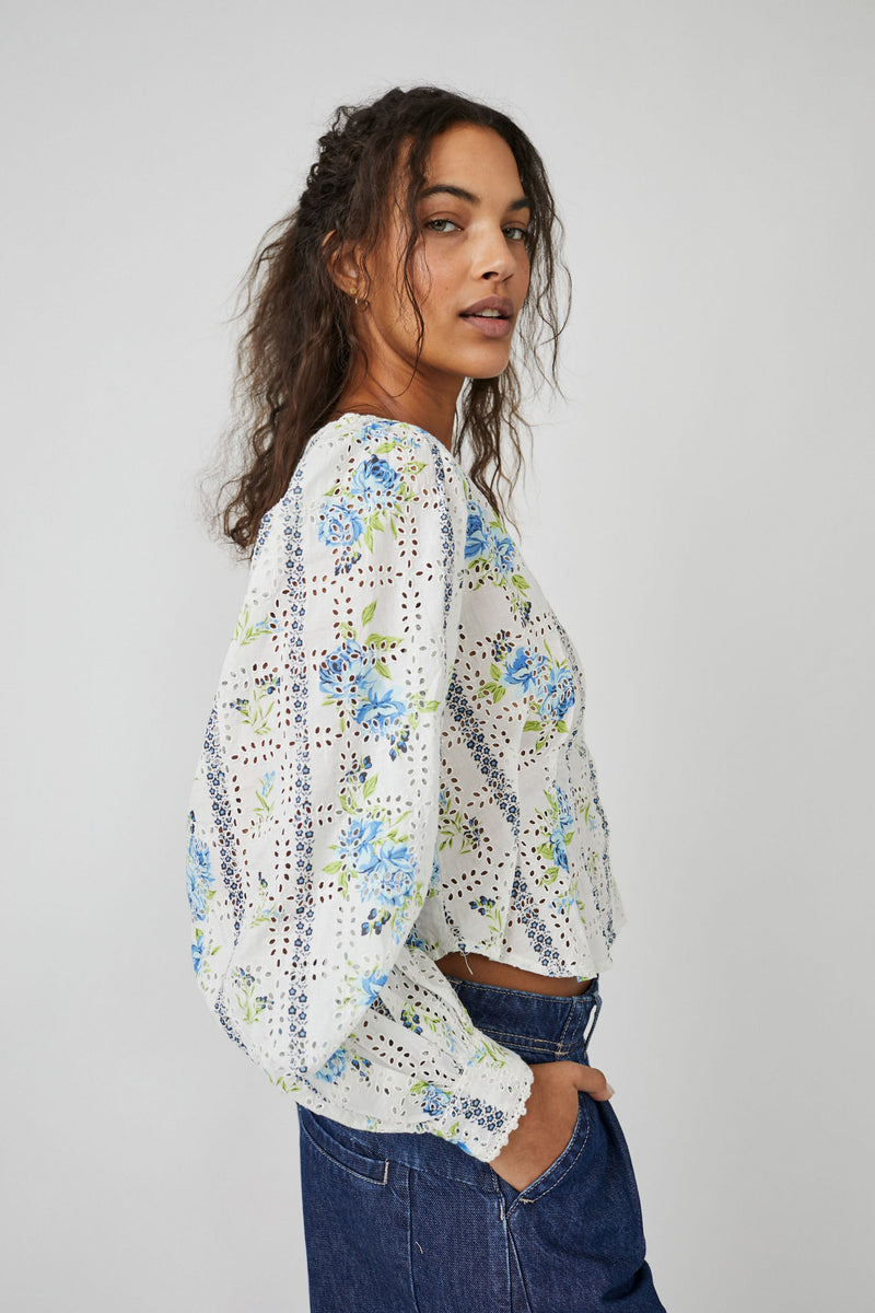 Free People Blossom Eyelet, Bright White Combo – Deasee’s Boutique