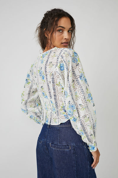Free People Blossom Eyelet, Bright White Combo