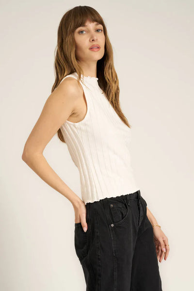 Project Social T Chasing You Funnel Neck Rib Tank Mother Of Pearl