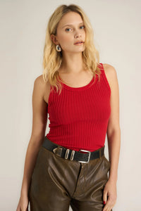 Project Social T Cooper Sweater Rib Tank, MW Red Dahlia