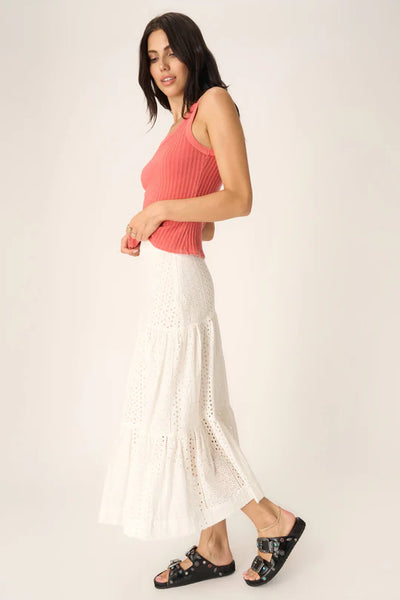 Project Social T Cooper Sweater Rib Tank, MW Sunset Coral