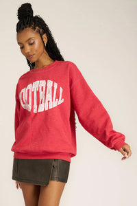 Project Social T Football Oversized Sweatshirt Red Dahlia