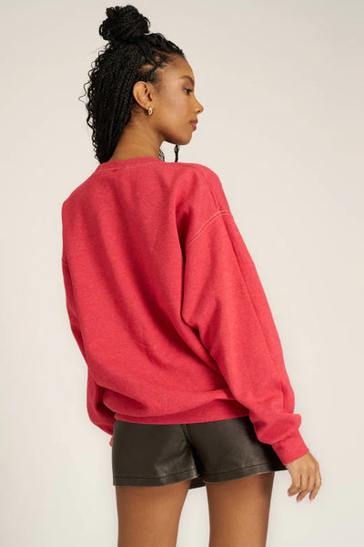 Project Social T Football Oversized Sweatshirt Red Dahlia