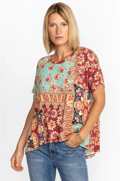 Johnny Was Thena Box Pleat Swing Tee Multi