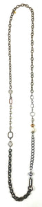 Lost & Found Long Mixed Assymetric Chain & Beads Necklace