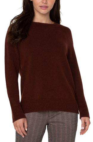 Liverpool Long Sleeve Raglan Sweater W/Side Slit