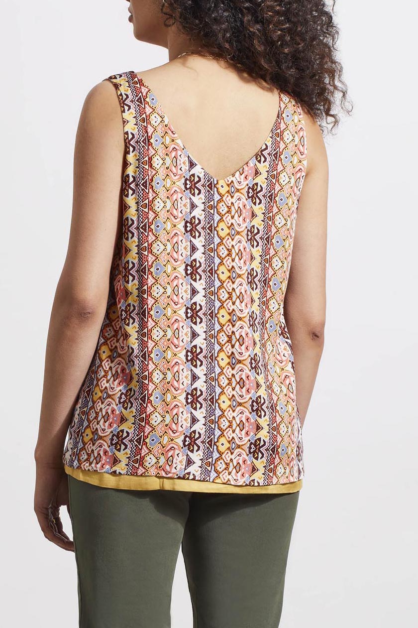 Tribal Reversible V Neck Cami Dijon