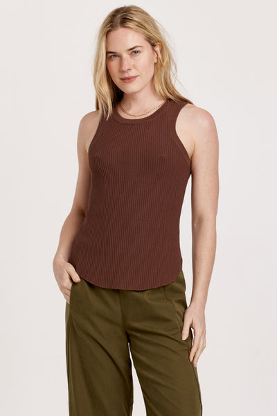 Another Love Cora Sleeveless Rib Hickory