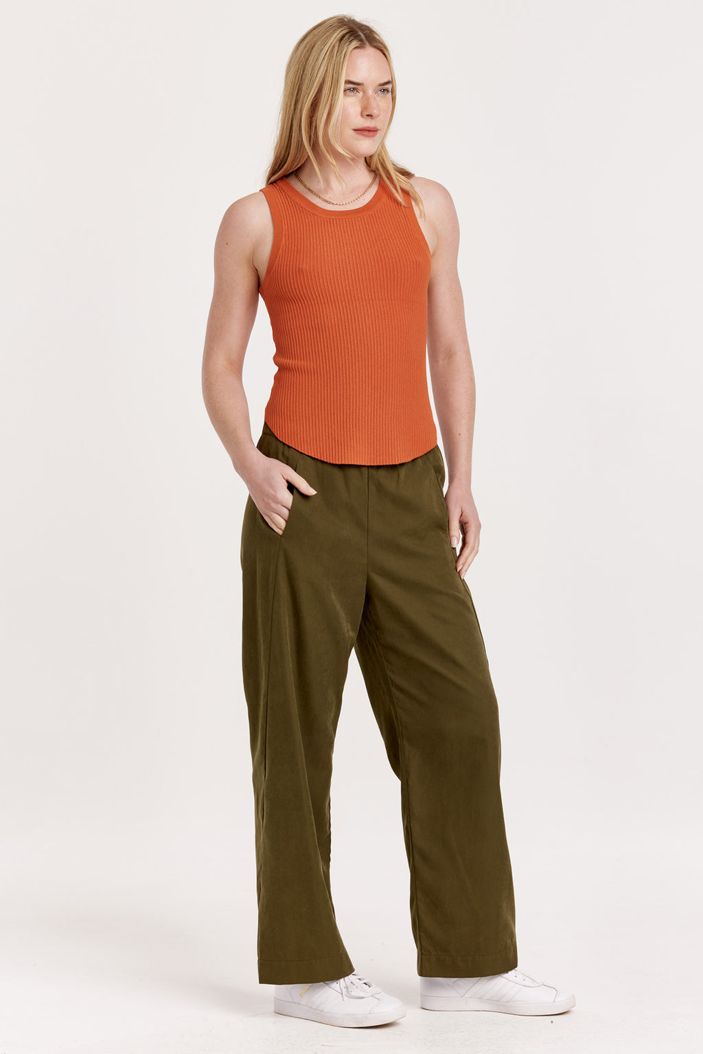 Another Love Cora Sleeveless Rib Pumpkin