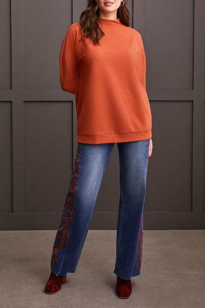 Tribal Funnel Neck Tunic H Pumpkin Spice