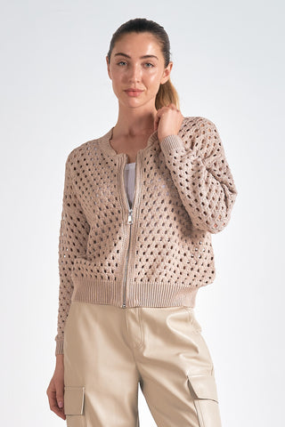 Elan Cardigan Sweater Stone