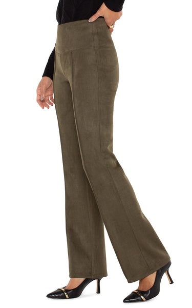 Liverpool Pearl Full Length Flare W/Pintuck 31" Inseam Olive