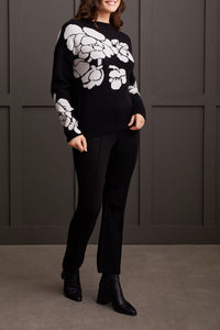 Tribal L/S Funnel Neck Sweater Black