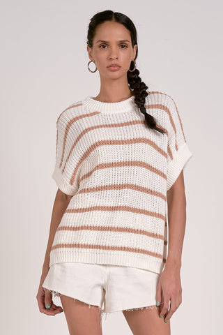 Elan Crew Neck Sweater Natural Tan