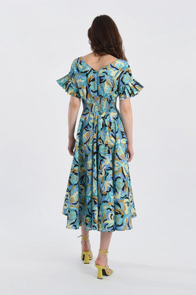 Molly Bracken Midi Print Dress Mint Jeanne