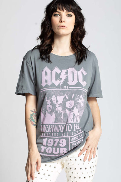 Recycled Karma AC/DC Highway To Hell 1979 Tour Tee Steel Grey