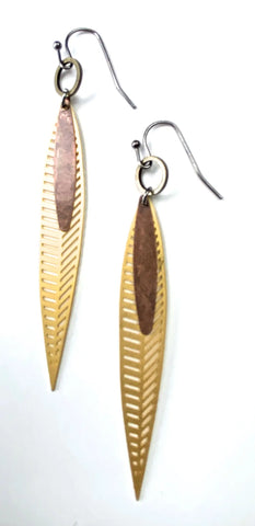 Lost & Found Linear Feather Collage Earrings