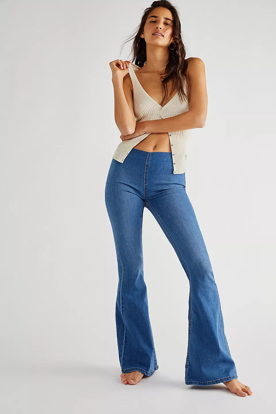 Free People Flare Penny Pull On Echo Blue