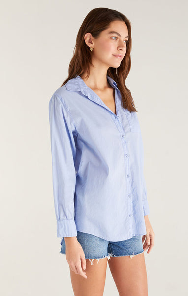 Z Supply Pool Side Button Up Shirt, Blue Bird