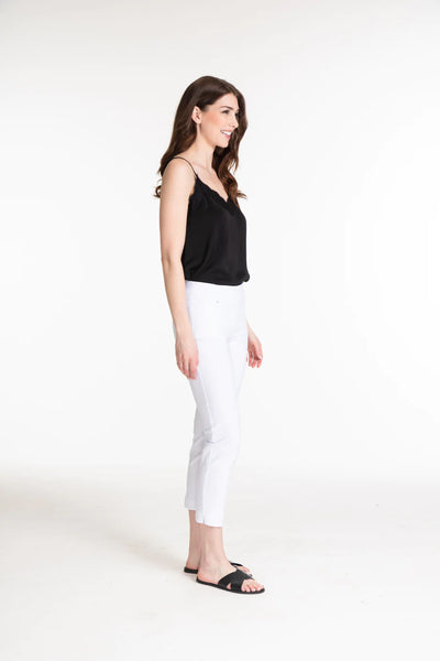 Multiples Pull On Crop Pant, White
