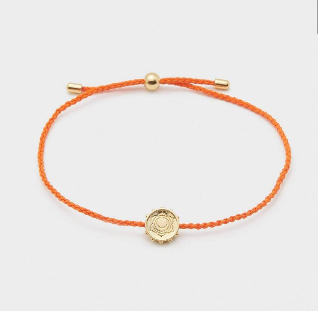 Sacral Chakra Bracelet, Orange/Gold