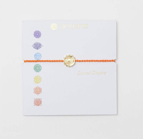 Sacral Chakra Bracelet, Orange/Gold