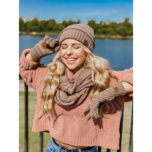 CC Cable Knit Infinity Scarf