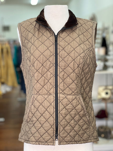 Cut Loose Zip Front Quilted Vest Saddle