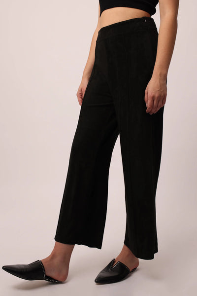 Another Love Sparkle Suede Wide Leg Pant, Black