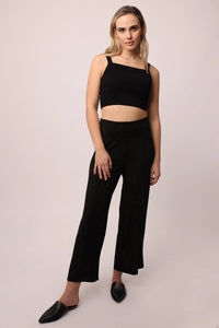 Another Love Sparkle Suede Wide Leg Pant, Black