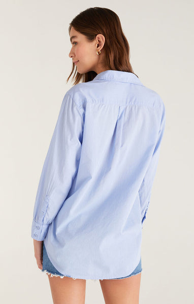 Z Supply Pool Side Button Up Shirt, Blue Bird
