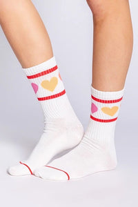 PJ Salvage Fun Heart Socks, Ivory