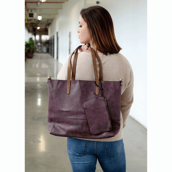 Joy Susan 2 In 1 Tote Brushed Aubergine Deasee s Boutique