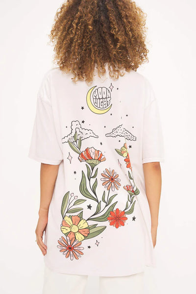 Project Social T Sun Coming/Moon Going Oversized Tee Vintage White
