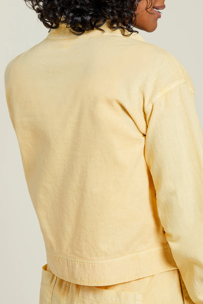 Tribal Crop Jacket W/Pockets Soft Yellow