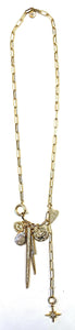 Lost & Found Arch Bar W/Cluster Dangles Necklace